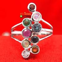 ราคา แหวนนพเก้าแท้ แหวนเงินแท้ ชุบทองคำขาว พลอยนพเก้าแท้ พลอยแท้ครบตามตำรา YTG 1061 (13126502747)