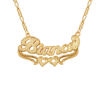 ราคา Personalized Name Necklaces Gold Double Plated Heart Name Necklace Customized Name Pendant For Women Girl Fashion Jewelry Gift (14130629050)