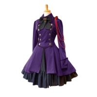 ราคา Women Vintage Gothic Lolita Cosplay Costume Dress Bow Tie Button Long Sleeve Party Dress (20487546734)