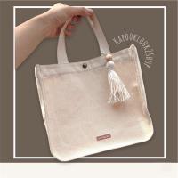 ราคา กระเป๋าหิ้ว มินิมอล ผ้าแคนวาสดิบ กระเป๋าถือ คล้องแขน ใบใหญ่ แต่งพู่ minimal กระเป๋าใส่เอกสาร (13741846284)