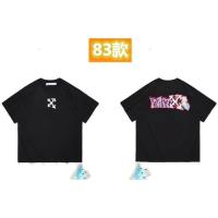 ราคา คลื่นแบรนด์ Offwhite การ์ตูนภาพวาดสีน้ำมันกราฟฟิตี้ลูกศรแขนสั้นชายและหญิงหลวมคู่ OW เสื้อยืดแขนครึ่งฤดูร้อนสีขาว (18989541138)