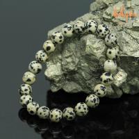 ราคา หินดัลเมเชี่ยนแจสเปอร์ หินไข่นกกะทา ขนาด 8 มิล Dalmatian Jasper กำไลหินมงคล ช่วยพาความสุขมาสู่ผู้ถือครอง หินสี กำไลหิน หินมงคล หินสีขาว (15565585176)