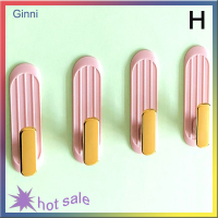 ราคา Ginni ที่แขวนติดผนังหรูสำหรับแขวนเสื้อผ้าแบบไม่เจาะที่แขวนเสื้อคลุมติดผนังจำนวน4ชิ้นตะขอกุญแจตกแต่งบ้าน (20960160711)