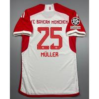 ราคา เสื้อบอล เพลเย่อ บาเยิร์น มิวนิค เหย้า 2023 24 Player Bayern Munich Home 25 MULLER อาร์มแชมเปี้ยนลีค ผ้าทอเกรดดีที่สุด (20506078762)