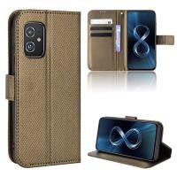 ราคา Asus Zenfone 8 Casing Flip Phone Holder Stand Asus Zenfone 8 ZS590KS Case Wallet PU Leather Back Cover (16231775564)