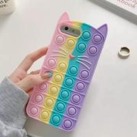 ราคา Pop It เคสโทรศัพท์สำหรับ Samsung Galaxy A50 A50s A30s A32 5G A12 M12 A42 5G M42 5G M31 M21 M21s Samsung J7 2016 J7 Prime ซิลิโคนนุ่มน่ารัก Cat Whiskers กรณี Push It Fidget บรรเทาความเครียดของเล่น Pop 