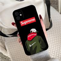 ราคา Casing หรับ iPhone 14 13 11 Pro Max 11 Mini 8 8 Plus EL107 supreme Logo Pattern Phone เคสโทรศัพท์ อ่อนนุ่ม TPU Shockproof Black ปก (19710773942)