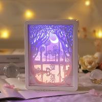 ราคา โคมไฟกรอบรูป โคมไฟตั้งโต๊ะแกะสลักจากกระดาษไฟไฟ LED กลางคืนที่สร้างสรรค์เงากรอบรูปไฟสามมิติแบบไฟตั้งโต๊ะ3มิติสำหรับเป็นของขวัญของตกแต่งบ้าน (19617601550)