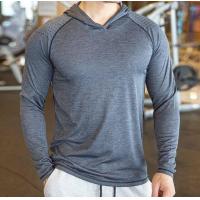 ราคา ใหม่เสื้อยืดออกกำลังกายผู้ชายลำลองแขนยาวบางเสื้อยืดยืดหยุ่นเสื้อยืดออกกำลังกายกีฬาระบายอากาศมีฮู้ดแห้งเร็ว (19796575194)