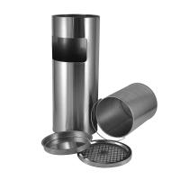 ราคา ถังขยะถังขยะพร้อมที่เขี่ยบุหรี่สแตนเลสทอง สีเทา (9040149412)