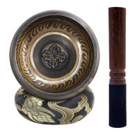 ราคา Tibetan Singing Bowl Set with New Dual End Stroker Cushion for Meditation Yoga Spiritual Healing MindfulnessBlack (20489777439)
