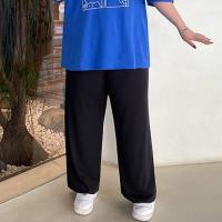 ราคา มีไซส์ใหญ่ Plus Size Womens Solid Color Black Pants Elastic Waist Casual Harem Ankle Trousers (16698767819)