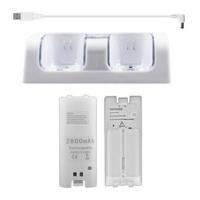 ราคา 4Pcs 2800MAhเซลล์และWiiโทรศัพท์มือถือชาร์จแท่นวางสำหรับWii Remoteอุปกรณ์เสริมสวิตช์ (6368780778)