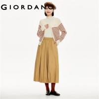 ราคา GIORDANO Women Skirts Elastic Waist Pleated Long Skirts Solid Color Slant Pockets Simple Fashion Casual Pleated Skirts 18463631 (20849828365)