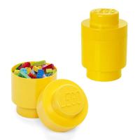 ราคา กล่องเลโก้ กล่องเก็บของ กล่องใส่ปากกา LEGO Storage Brick 1 Round สีเหลือง ทรงกลม Yellow 12 5x12 5x18 cm (9559536631)