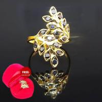 ราคา Inspire Jewelry แหวนช่อมะกอก นิล ตัวเรือน หุ้มทองแท้ 24K สวยหรู พร้อมกล่องกำมะหยี่ (386035942)