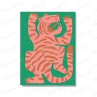 ราคา Jungle Tiger Stripes Wall Art Canvas Painting Positive Affirmation Posters Green Feather Prints Pictures For Living Room Decor (19454309790)