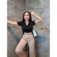 ราคา MesubShop เสื้อคอปก ทรงครอปโปโลคอปก น่ารักมากกกก ดีเทลผูกช่วงเอว แบ๊ว เป๊ะ รุ่น แมลงปอ (16679514358)