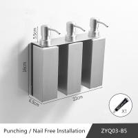 ราคา ZGRK Stainless Steel Soap Dispenser Hand Liquid Soap Dispenser Squeeze Wall mounted Ho Bathroom Detergent Dispenser 3 in 1 (10852436804)