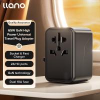 ราคา LLANO อะแดปเตอร์เดินทางสากลกาน100W 65W 20W 15W อุปกรณ์ชาร์จระหว่างประเทศมี2พอร์ต USB 2พอร์ต USB C Type C สำหรับปลั๊ก Us au uk eu (20534546350)