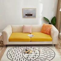 ราคา ผ้าหุ้มเบาะโซฟาผ้าไหมน้ำแข็ง1 4Seatผ้าคลุมเบาะโซฟายืดได้สีล้วนสำหรับเปลี่ยนป้องกันปลอกหุ้ม1ชิ้น (14802570760)