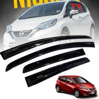 ราคา กันสาดประตู คิ้วกันสาด รุ่น นิสสัน โน๊ต NISSAN NOTE ปี 2017 2020 สีดำเงา โลโก้ขาว 4 ชิ้น (13337926983)