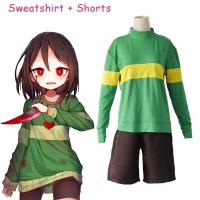 ราคา บ้านคอสเพลย์ เกมอนิเมะ Undertale Frisk Chara ชุดคอสเพลย์อีกต่อไปเสื้อสเวตเตอร์แขนยาวคอปกสูงเสื้อผ้ากางเกงขาสั้นสร้อยคอมีด (12264706105)