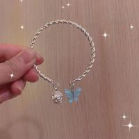 ราคา Gwuqu กำไลข้อมือแฟชั่นข้อมือเสื้อผีเสื้อสีเงินประดับจี้สำหรับผู้หญิงปรับได้เปิดกำไลเกลียวเสน่ห์เครื่องประดับแฟชั่นงานปาร์ตี้ (19817299203)