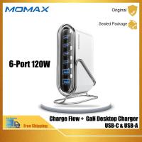 ราคา Momax GaN เครื่องชาร์จตั้งโต๊ะ6 Port 120W กล่องมายากลชาร์จอัจฉริยะแท่นชาร์จปลั๊กช่องเสียบ USB PD พอร์ตหลายพอร์ต Type C หัวชาร์จเร็วสำหรับ Apple 15 14มือถือโน้ตบุ๊ค (21166325825)