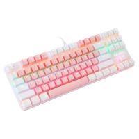 ราคา BAJEAL K100 Two Color Keyboard 87 Key Green Axis Keycap USB Wired Mechanical Keyboard Gaming (12412191629)