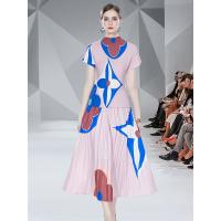 ราคา Vintage Elegant Floral Print Stretched Pullovers Top A Line Pleated Midi Long Skirts Fashion Runway 2 Pcs Sets Casual Outfits (19798414676)