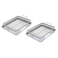 ราคา 2 in 1 Air Fryer Basket Rectangular Basket Rust Steel Air Fryer Basket for Oven Stainless Steel Crisper Tray and Pan Deluxe Air Fry in Your Oven for the Grill (17772075892)