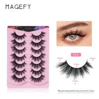 ราคา MAGEFY 7 Pairs 3D Eyelashes Extension Full Set Original Reusable Waterproof False Eyelashes 100 Handmade Fake Eyelashes (17496625090)