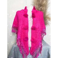 ราคา ผ้าคลุมไหล่ สามเหลี่ยม แต่งปอมๆ และลูกไม้ (15351695491)