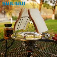 ราคา SHILIHUI สแตนเลสแบบพกพาพับค่ายเตาขนมปังเครื่องปิ้งขนมปังชั้นวางถาดทำอาหารตั้งแคมป์อาหารเช้า (16711227419)