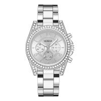 ราคา Geneva นาฬิกาข้อมือแฟชั่นสําหรับสตรีสายเข็มขัดเหล็กสีโรสโกลด์ (16194720123)