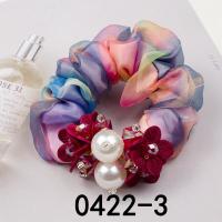 ราคา Elegant Korean Hair Rope Tide Fashion Silk Yarn Ball Head Flower Beaded Crystal Pearl Hair Ring (13625448362)