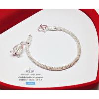 ราคา สร้อยข้อมือเงินแท้ งานสุโขทัย ลาย 3 เสาลงยา ร้อยดอกรัก ยาว 6 6 8 นิ้วงานสุโขทัย งานช่างทอง (9388532739)