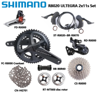 ราคา Shimano Ultegra R8020 R8070 Groupset 2x11 Speed R8000 Crankset Rear Derailleur Cassette ST R8020 Shifter BR R8070 Hydraulic Disc Brake Flat Mount HG701 Chain Kit Road Bicycle R8070 (20802884790)