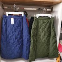 ราคา UNIQLO 2023ห้องลองเสื้อวันคนโสดกระโปรงกันลมหนาอบอุ่นเหนือเข่ากระโปรงบาง450647 (20478225245)