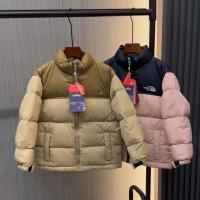 ราคา The North Face same style 1996 boys and girls thickened down jacket 700 embroidered color block childrens short down jacket white duck down (20569195610)