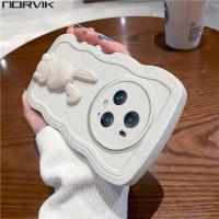 ราคา NORVIK เคสโทรศัพท์ปิดขอบคลื่นสีขาวหรูหราพร้อมก้านผูกกระต่ายโชคดีขาตั้งขาตั้งสำหรับ Huawei Nova 11 11i 10 9 8i Y90 Honor Magic 5 X8 X6 50 Lite SE Pro 4G 5G ปลอกอ่อนฝาครอบ N7 1 (18736300636)