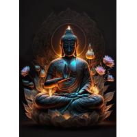 ราคา พระพุทธรูปอินเดียพระพุทธรูปทำสมาธิ Chakra โปสเตอร์ Mandala ภาพวาดผ้าใบ Wall Art Psychedelic Yoga Aesthetic Room Decor (20119915655)