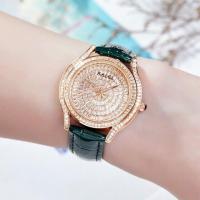 ราคา นาฬิกาสตรี Feminino Damski Saati Quartz Rhonestone นาฬิกาข้อมือสีทองกุหลาบหรูหราของผู้หญิงเรียบง่ายสายหนัง2022 (19198784708)