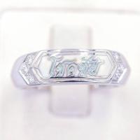 ราคา Lucky Gems แหวนนามสกุลเพชรข้าง เงินแท้92 5 เพชร CZ เกรด Premium เล่นไฟดี ชุบทองคำขาว LMR109 (18276171219)