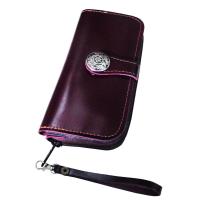 ราคา กระเป๋าหนังแท้ทรงยาว เด่น สวย เทห์ ใส่ใส่ธนาบัตรต่างๆ ได้จุใจ Beautiful Genuine Cowhide Leather Clutch wallet Long Wallet สี น้ำตาลม่วง (460664820)