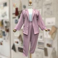 ราคา MG0028 เซ็ต2ชิ้น ไซส์ใหญ่ เสื้อสูท กางเกงขายาว อก44 48 สีพื้น ผ้าฮานาโกะ สาวอวบ แขนยาว สูททำงาน สาวอวบ (19054418344)