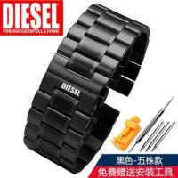 ราคา Suitable for Diesel Diesel Steel Band Watch Strap Male DZ4318 DZ7305 Black Stainless Steel Metal Bracelet 26 28mm (19482754223)