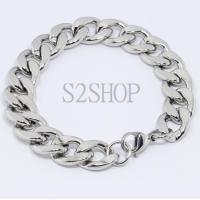 ราคา s2shop สร้อยข้อมือสแตนเลสแท้ สร้อยข้อมือสแตนเลส กำไลข้อมือสแตนเลส กำไลข้อมือ ลายโซ่แบน ความกว้าง 12 มม ความยาว 20 ซม No 910 (868022242)