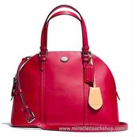 ราคา กระเป๋าถือ COACH แท้ ทรงโดม หนังแท้ หนังฟอกแบบกันรอยขีดข่วน สายหนังแท้ มีสายยาว COACH 25671 LEATHER CORA DOMED SATCHEL BAG (1555826938)